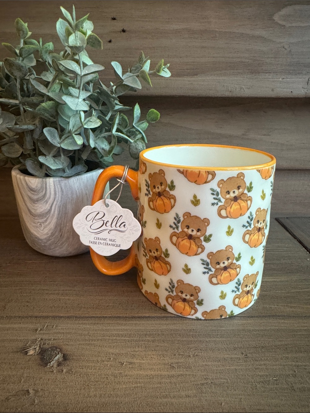 10 Strawberry Street Bella Fall Bear Pumpkin Mug